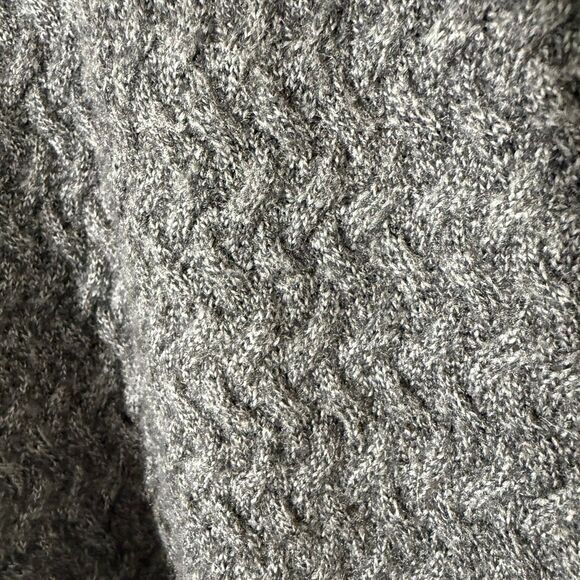 Bugatchi Men’s Merino Wool Gray 1/4 Zip Herringbone Cable Stitch Sweater Large - Picture 6 of 7